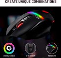 Przewodowa mysz KLIM SKILL gamingowa optyczna RGB czarna DPI 4000