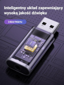 UGREEN ADAPTER PRZEJŚCIÓWKA KARTA AUDIO AUX USB A 2.0 MINIJACK 3,5 MM