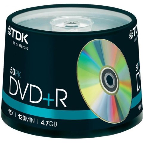 Płyta DVD TDK DVD+R 4.7 GB 16x 120 min. 50 szt Płyta DVD TDK DVD+R 4.7 GB 16x 120 min. 50 szt