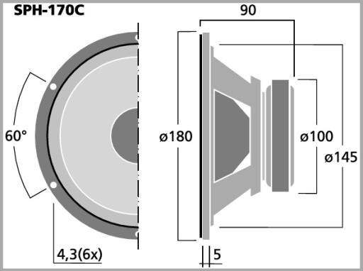 Głośnik nisko-średniotonowy Monacor SPH-170C