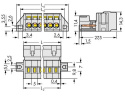 Wtyk z uchwytami montażowymi 4-pin raster 5mm WAGO