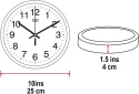 Zegar ścienny analogowy HITO 11WC-CP 25cm