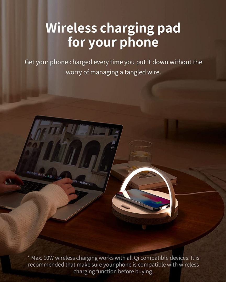 Lampka USB głośnik ładowarka indukcyjna EZVALO Lampka USB głośnik ładowarka indukcyjna EZVALO