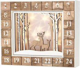 Drewniany kalendarz adwentowy Brubaker LED