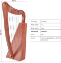 15-strunowa mahoniowa harfa AKLOT