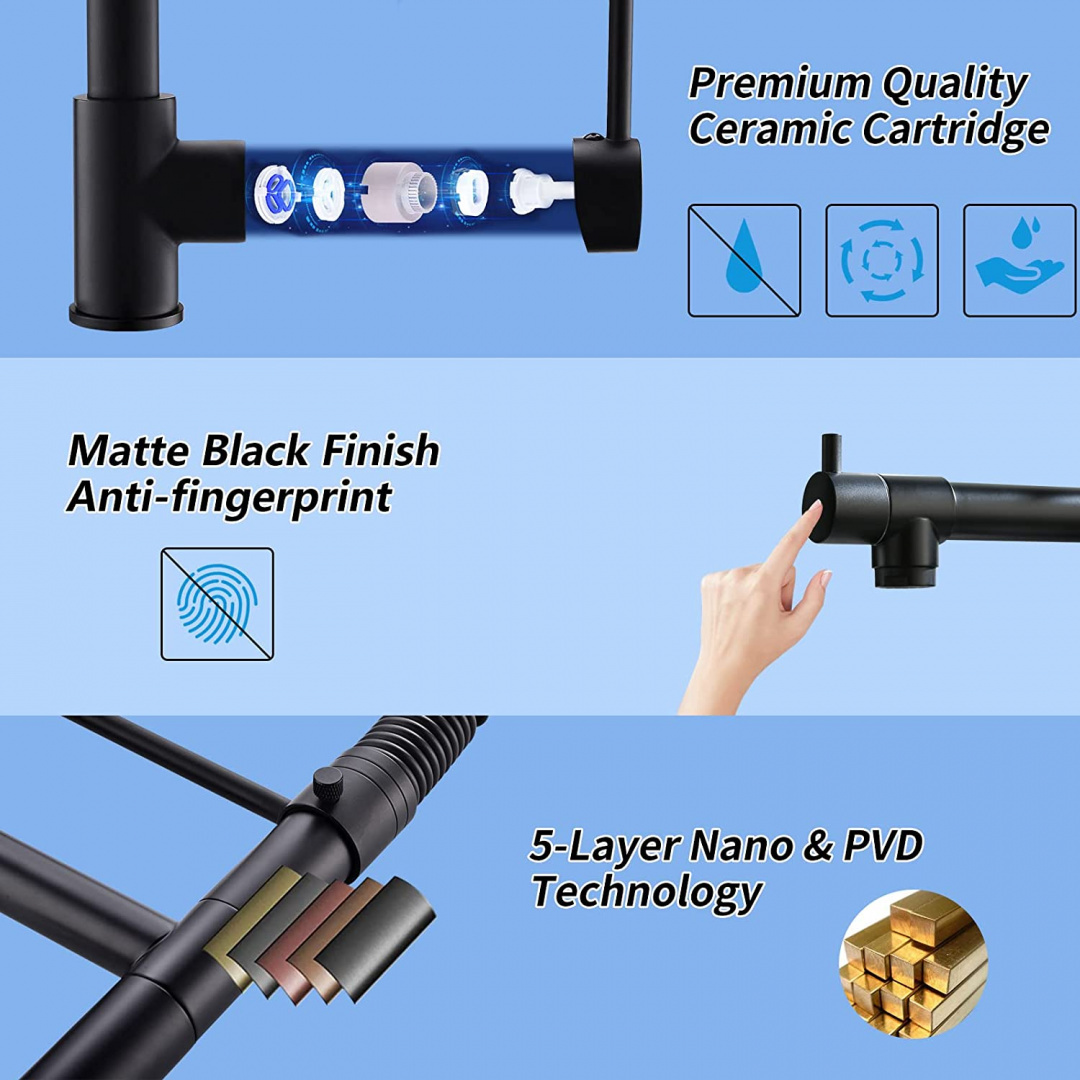 Bateria kuchenna zlewozmywakowa FAPULLY Black Bateria kuchenna zlewozmywakowa FAPULLY Black