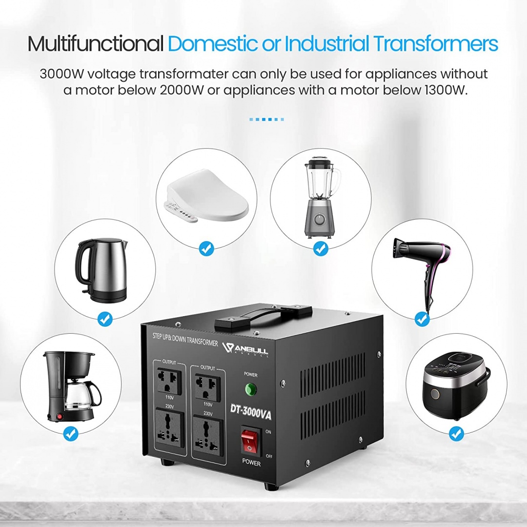 Przetwornica napięcia Anbull 110V-230V 3000 VA Przetwornica napięcia Anbull 110V-230V 3000 VA