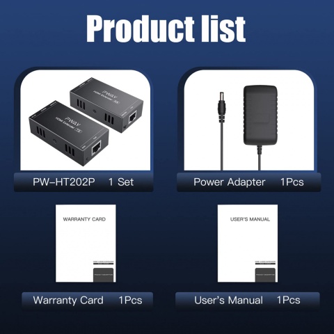 Transmiter PW-HT202P(POC) HDMI 50 m po Lan RJ45