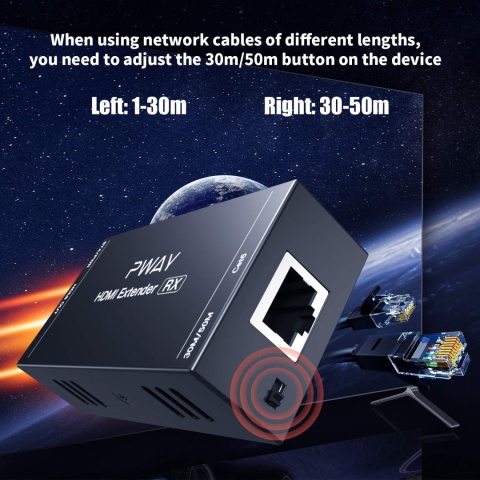 Transmiter PW-HT202P(POC) HDMI 50 m po Lan RJ45