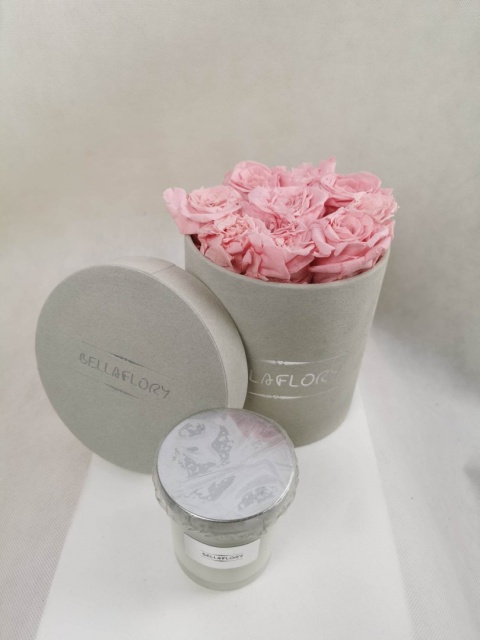 BUKIET RÓŻ FLOWER BOX WIECZNA RÓŻA WALENTYNKI