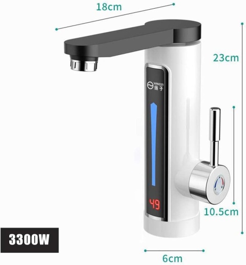 Przepływowy Podgrzewacz Wody LED Elektryczny 3300W
