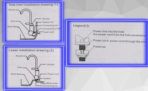 Przepływowy Podgrzewacz Wody LED Elektryczny 3300W
