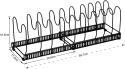 STOJAK POKRYWKI PATELNIE TALERZE CZARNY Organizer