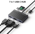Adapter Hub 7w1 USB-C HDMI 4K SD