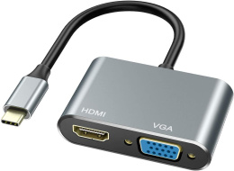 HUB USB-C ADAPTER PRZEJŚCIÓWKA 4K HDMI VGA MacBook