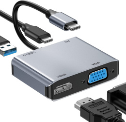 Adapter USB C na HDMI 4K 1080P ABLEWE 4W1