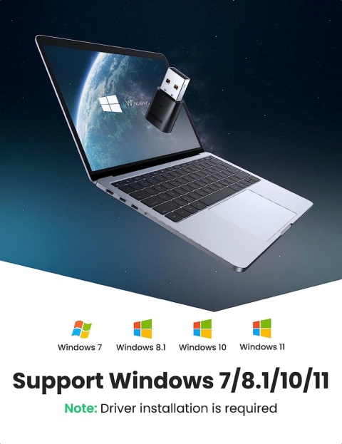 UGREEN ADAPTER TRANSMITER USB Bluetooth 5.0 Do PC