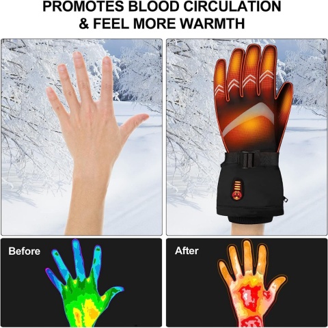 PODGRZEWANE RĘKAWICE ZIMOWE NA BATERIE DOTYK M