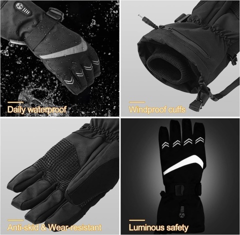 PODGRZEWANE RĘKAWICE ZIMOWE NA BATERIE DOTYK M