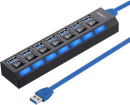 HUB USB 3.0 Rozgałęźnik Portów 7x USB Koncentrator