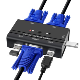 Przełącznik VGA KVM 2portowy VGA/USB SWITCH 3xUSB
