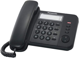 Telefon stacjonarny Czarny przewodowy PANASONIC