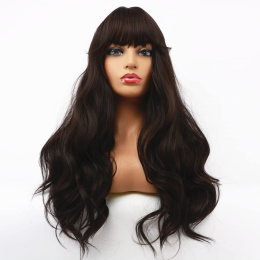 Peruka długie falowane włosy Damska Fale Syntetyczna 65cm brązowe