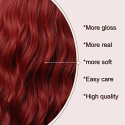 Peruka długie włosy damska syntetyczna 55cm czerwona włókno kanekalon