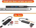 Hub USB 5w1 TSUPY Adapter USB 3.0 SD kolor czarny