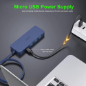 Hub USB 8w1 TSUPY Adapter USB 3.0 port ładowania micro kolor niebieski