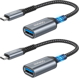Adapter USB C na USB 3.1 2szt Nimaso 20cm 5 Gb/s kolor czarny i srebrny