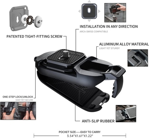 Mocowanie Beetle Camera Clip PGYTECH P-CG-040 do aparatów cyfrowych Mocowanie Beetle Camera Clip PGYTECH P-CG-040 do aparatów cyfrowych