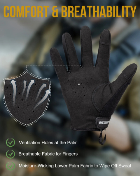 Rękawice taktyczne militaria dotykowe rozmiar L OneTigris TG-ZST02 czarne Rękawice taktyczne militaria dotykowe rozmiar L OneTigris TG-ZST02 czarne