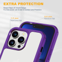Etui 360° przód i tył iPhone 14 Pro Max ochrona na aparat fioletowy