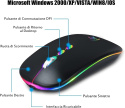 Bezprzewodowa mysz KBCASE optyczna RGB 2.4G bluetooth czarna DPI 1600