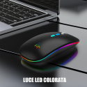 Bezprzewodowa mysz KBCASE optyczna RGB 2.4G bluetooth czarna DPI 1600