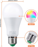 Żarówka LED E27 10W RGBW oświetlenie żarówki + pilot 1szt zimny biały