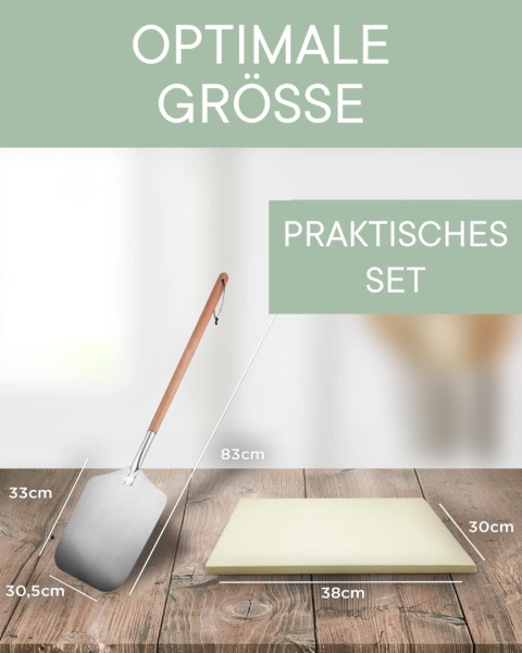 Alfredo DaGusto Kamień do pizzy z kordierytu i łopatka stal nierdzewna