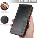 Etui z klapką skórzane na magnes portfel do Samsung Galaxy A33 5G Czarne