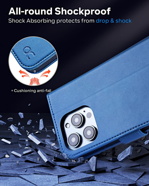 ETUI Z KLAPKĄ PORTFEL DO IPHONE 14 PRO 6,1″ niebieski pokrowiec case ETUI Z KLAPKĄ PORTFEL DO IPHONE 14 PRO 6,1″ niebieski pokrowiec case