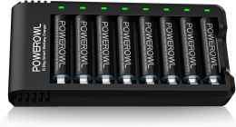 Uniwersalna ładowarka POWEROWL USB na 8 akumulatorów AA AAA z akumulatorami
