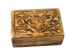 Szkatułka pudełko na biżuterię drewniana mango indyjska 15x10x7cm