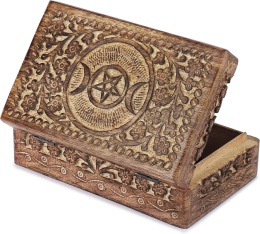Szkatułka pudełko na biżuterię drewniana mango indyjska 20x12,5x7cm