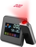 Zegar cyfrowy budzik stacja pogody DS-8190 z projekcją LED 12/24 LCD 3,7"