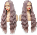 Peruka długie włosy mieszany fiolet damska syntetyczna 75cm fale