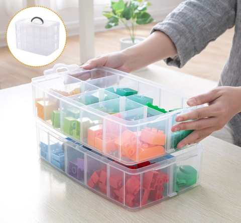 Organizer pojemnik 30 przegródek 25x16x18cm regulowane przegródki Organizer pojemnik 30 przegródek 25x16x18cm regulowane przegródki