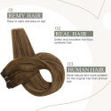 Doczepiane włosy 100% naturalne ludzkie 50cm 100g brąz z pasemkami