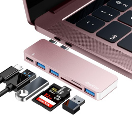 Koncentrator HUB RayCue DC6 6w2 dual USB C do MacBook Pro i MacBook Air