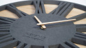 Duży zegar ścienny Loft FLEXISTYLE 50cm czarny drewniany cichy płynący