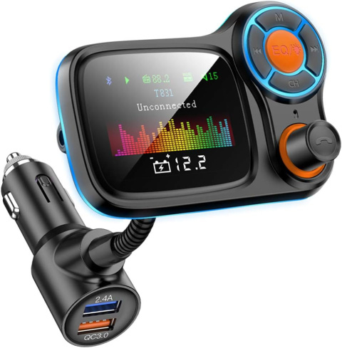 TRANSMITER SAMOCHODOWY FM T831 DUAL USB BLUETOOTH ŁADOWARKA QuickCharge 3.0